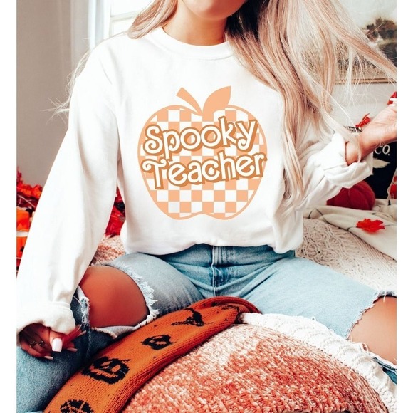 Tops - Spooky Teacher Sweatshirt Teacher Sweatshirts Gift For Fan